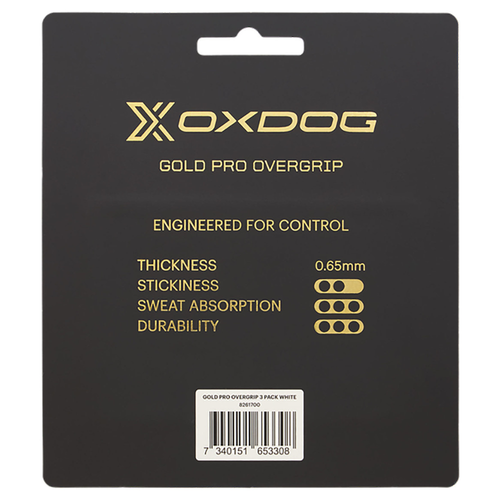 Oxdog Gold Pro x3 White Overgrips - Esprit Padel Shop