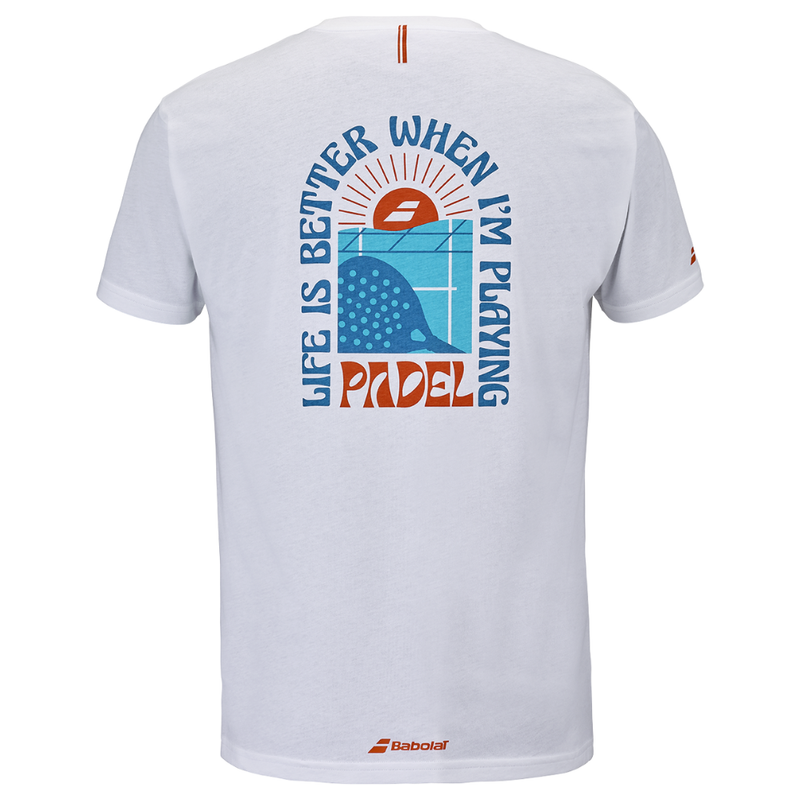 T-shirt Babolat Perf Cotton Tee Blanc - Esprit Padel Shop