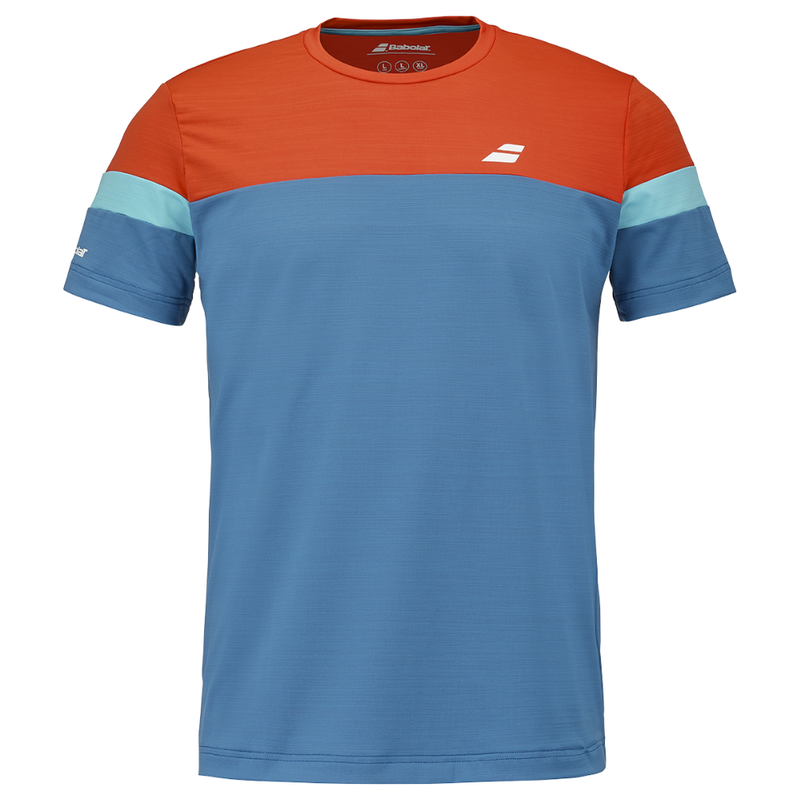 T-shirt Babolat Crew Neck Tee Bleu/Orange - Esprit Padel Shop