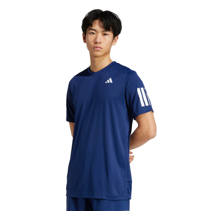 T-shirt Adidas 3 Stripes Club Bleu Marine - Esprit Padel Shop