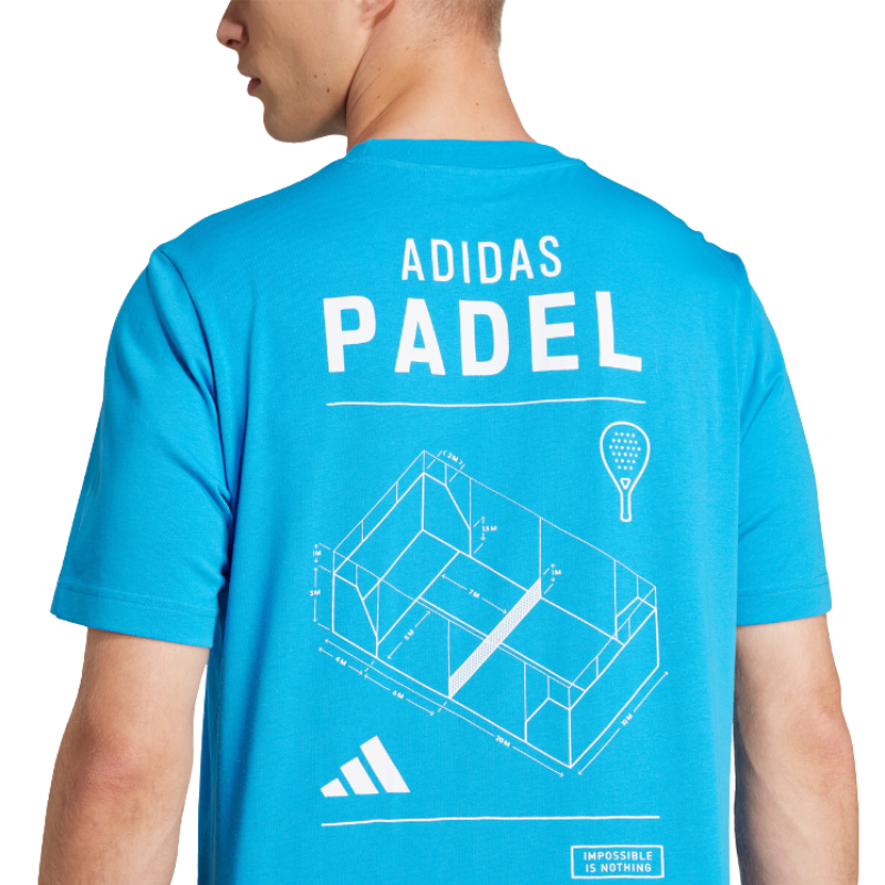 T-shirt Adidas Padel Cat Bleu - Esprit Padel Shop