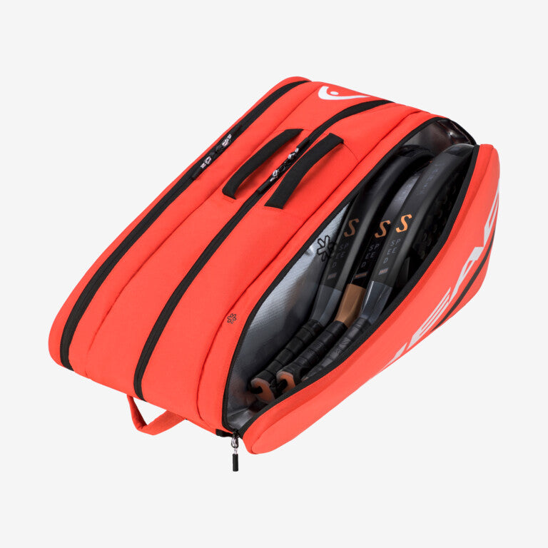 Sac de padel Head Tour Orange ouvert - Esprit Padel Shop