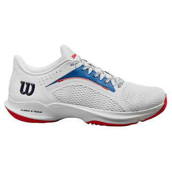 Chaussures de padel Femme Wilson Hurakn 2.0 Woman Blanc Bleu cote - Esprit Padel Shop