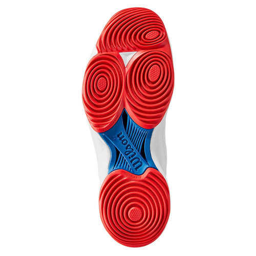 Chaussures de padel Femme Wilson Hurakn 2.0 Woman Blanc Bleu dessous - Esprit Padel Shop