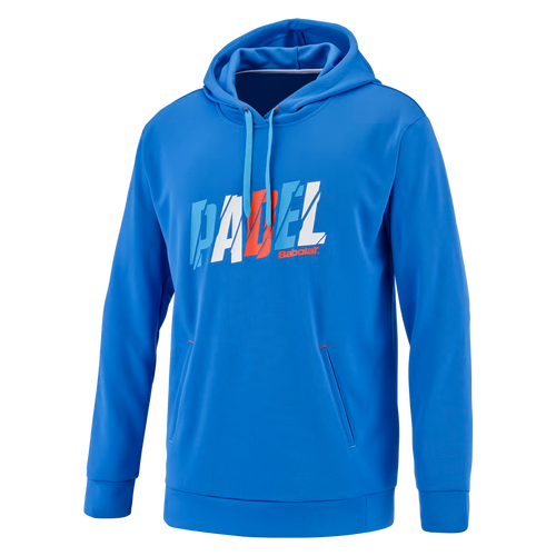 Sweatshirt Babolat Padel Hood Azul homem 3q - Esprit Padel Shop