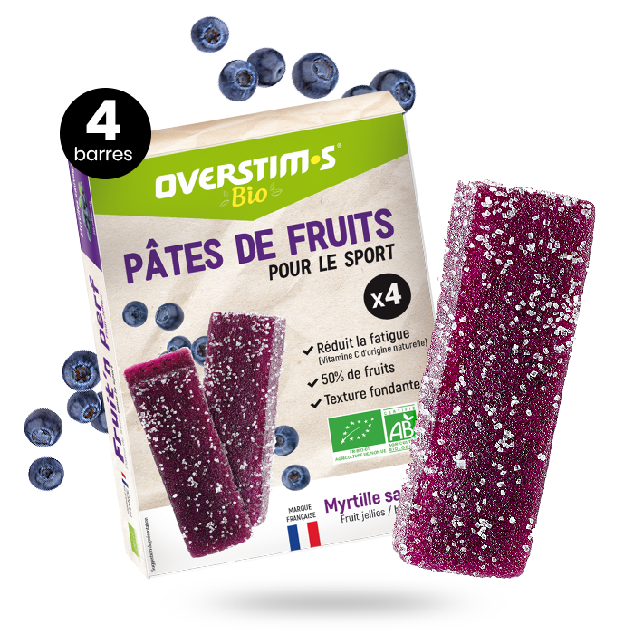 Pâte de fruits BIO Overstim Myrtille x4 - Esprit Padel Shop