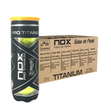 Carton de 24 tubes de balles Nox Titanium Pro x3 balles - Esprit Padel Shop