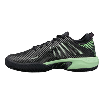 Chaussures de padel Homme K-Swiss Hypercourt Suprem Noir/Vert Cote1 - Esprit Padel Shop