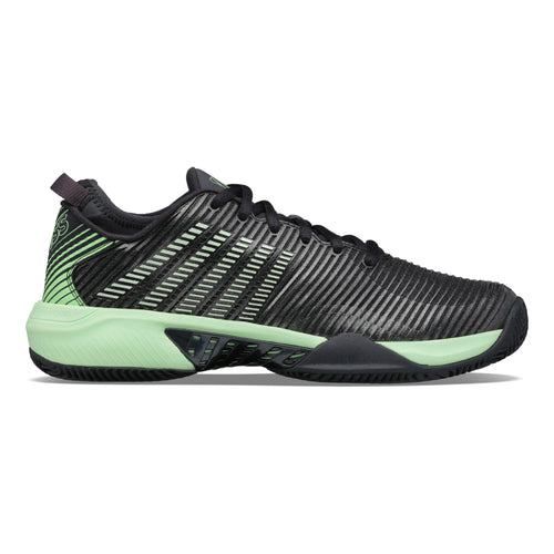Chaussures de padel Homme K-Swiss Hypercourt Suprem Noir/Vert Cote2 - Esprit Padel Shop