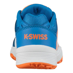 Chaussures de padel Junior K-Swiss Court Smash OMNI Bleu/Orange Arriere - Esprit Padel Shop