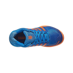 Chaussures de pade Junior K-Swiss Hypercourt EXP HB Bleu/Orange Haut - Esprit Padel Shop