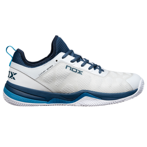 Chaussures de padel Homme Nox Nerbo Blanc/Bleu profil extérieur - Esprit Padel Shop