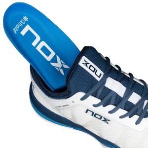 Chaussures de padel Homme Nox Nerbo Blanc/Bleu semelle - Esprit Padel Shop