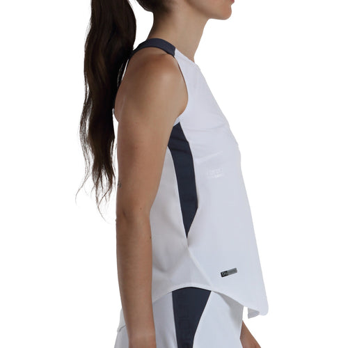Débardeur Bullpadel Neuman Femme Blanc cote - Esprit Padel Shop