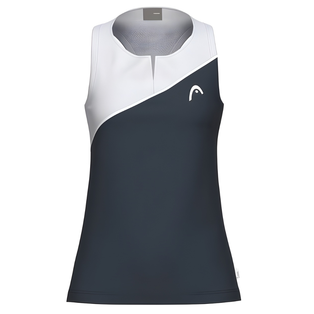 Camisola de alças Head Spirit Tank Top branca/azul-marinho para rapariga júnior - Esprit Padel Shop