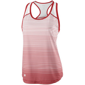 Débardeur Wilson Team Striped Rouge Femme Face - Esprit Padel Shop