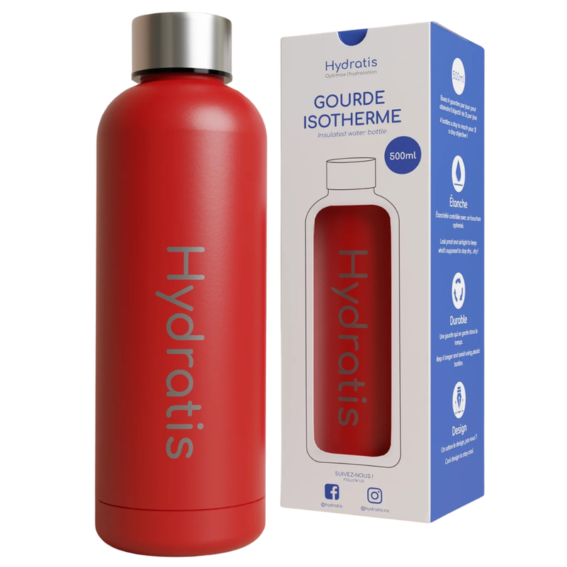 Gourde Hydratis 500ml Rouge - Esprit Padel Shop