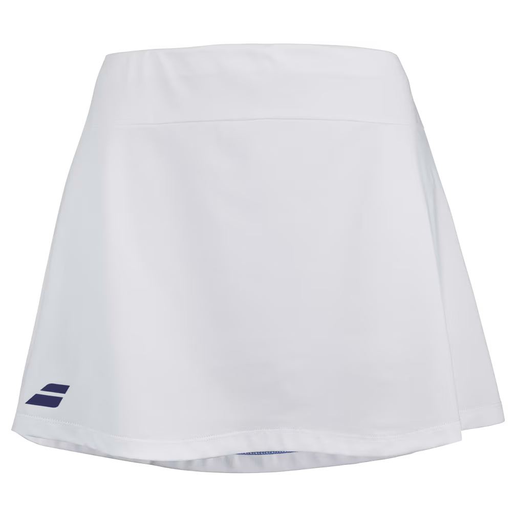 Jupe Babolat Play Skirt Blanc Junior Girl 2024 face - Esprit Padel Shop