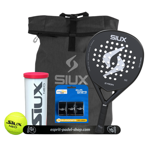 Siux Zyron Anthracite 2026 Beginner Pack - Esprit Padel Shop