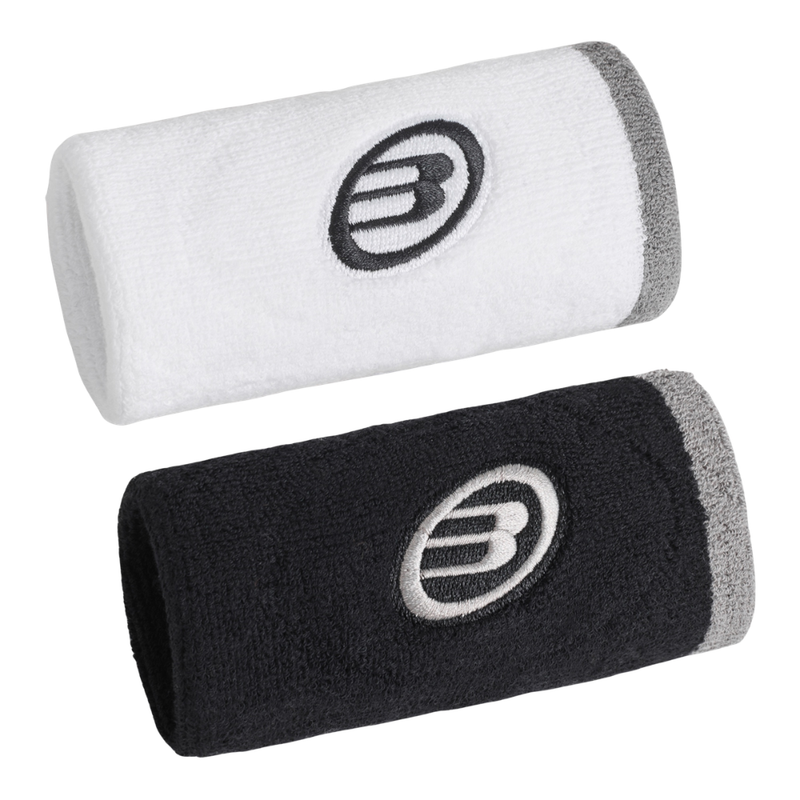 Bullpadel BPMU265 I White/Black sweat wristbands x2 - Esprit Padel Shop