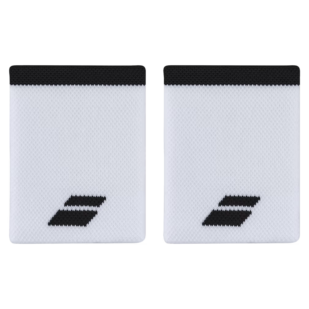 Poignets Éponge Babolat Logo Jumbo Noir/Blanc 2024 - Esprit Padel Shop