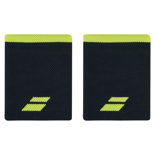 Poignets Éponge Babolat Logo Jumbo Noir/Jaune 2024 - Esprit Padel Shop