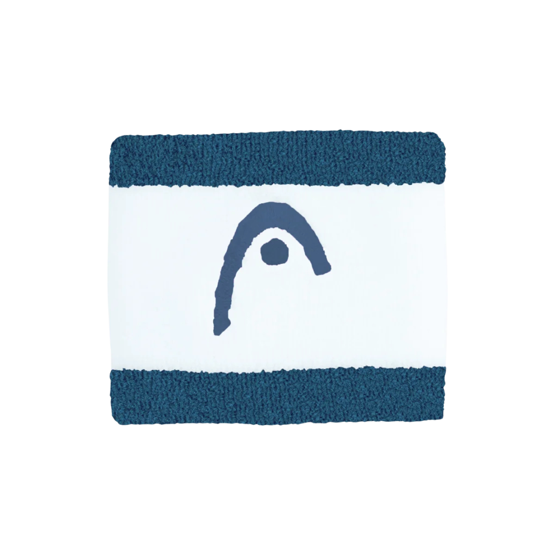 Head Frottee-Schweißbänder 2.5" Stripped Weiß/Blau - Esprit Padel Shop
