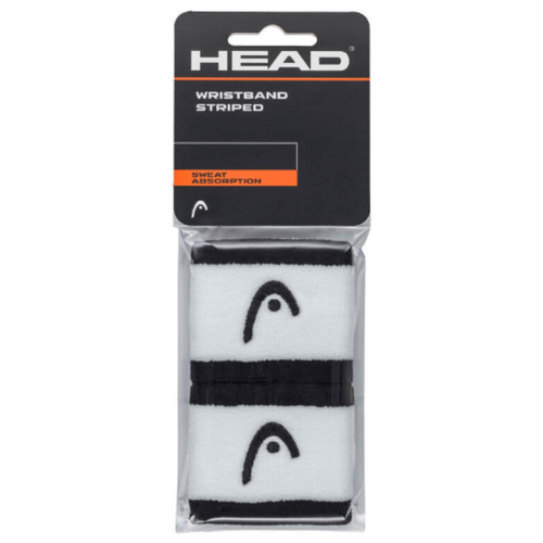 Poignets éponge Head 2.5 Striped blanc noir - Esprit Padel Shop