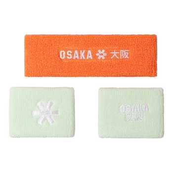 Poignets éponge et Bandeau éponge Osaka Orange/Vert - Esprit Padel Shop