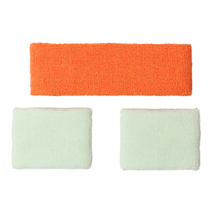 Poignet éponge et Bandeau éponge Osaka Orange/Vert