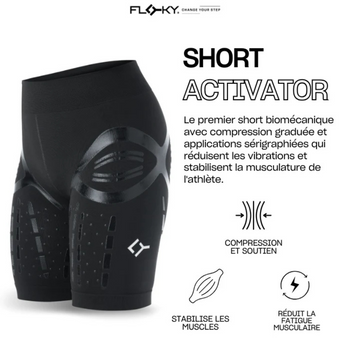 Short de Compression Floky Activator Noir - Esprit Padel Shop 