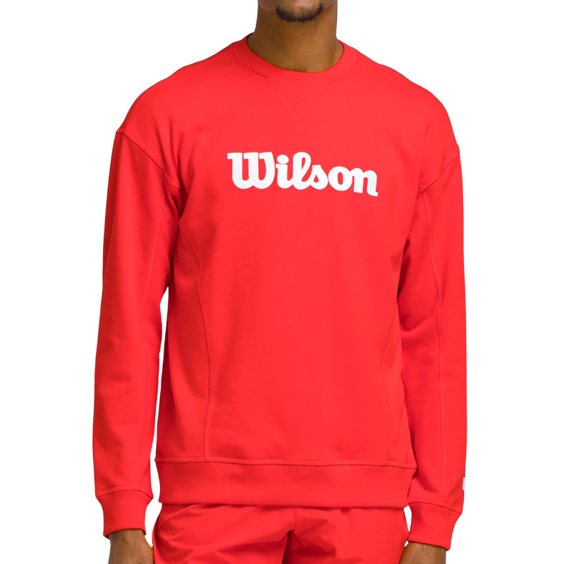 Sweat Wilson Team Crewneck Script Rouge - Esprit Padel Shop