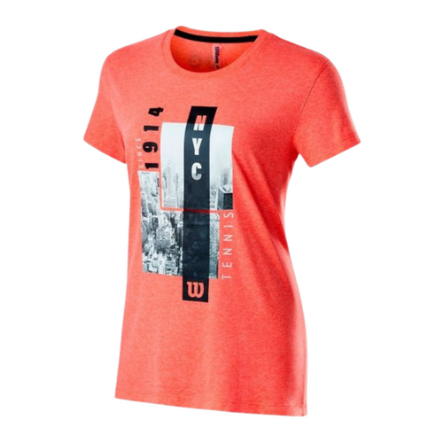 T-shirt Wilson Aerial Orange Femme Face - Esprit Padel Shop