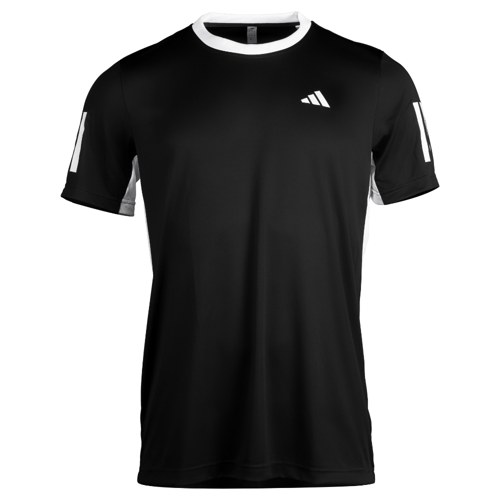 Adidas Club 3 Stripes T-shirt Black/White - Esprit Padel Shop