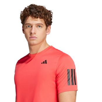 T-shirt Adidas Club 3 Strips Rouge - Esprit Padel Shop
