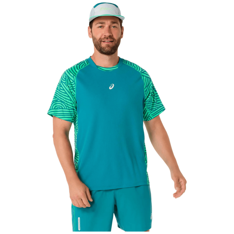 T-shirt Asics Padel Court All Over Print Bleu - Esprit Padel Shop