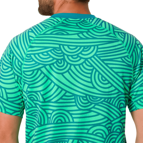 T-shirt Asics Padel Court All Over Print Bleu - Esprit Padel Shop