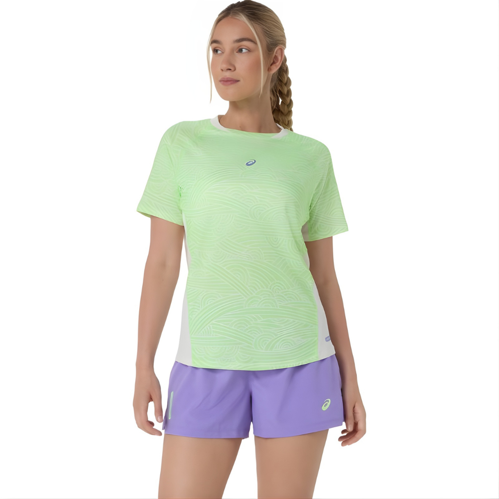 Camiseta Asics Padel Court con estampado integral verde para mujer - Esprit Padel Shop