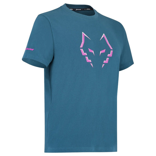 T-shirt Babolat Cotton Tee Lebron Bleu/Rose - Esprit Padel Shop