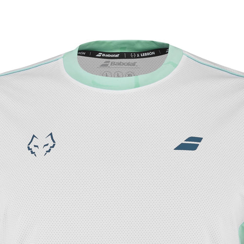 T-shirt Babolat Crew Neck Tee Lebron Blanc/Bleu - Esprit Padel Shop