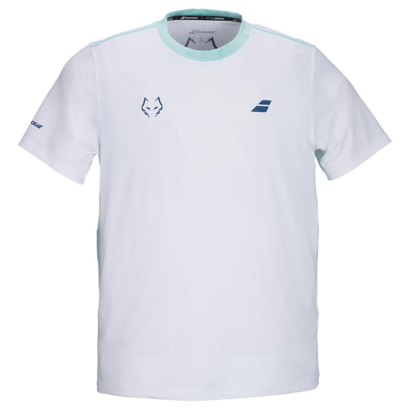 T-shirt Babolat Crew Neck Tee Lebron Wit/Blauw - Esprit Padel Shop