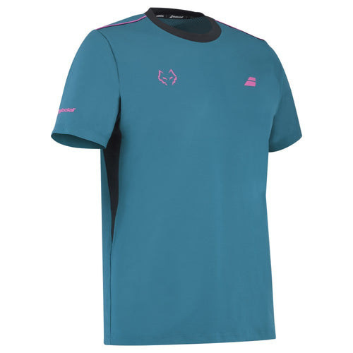 T-shirt Babolat Crew Neck Tee Lebron Bleu/Rose - Esprit Padel Shop
