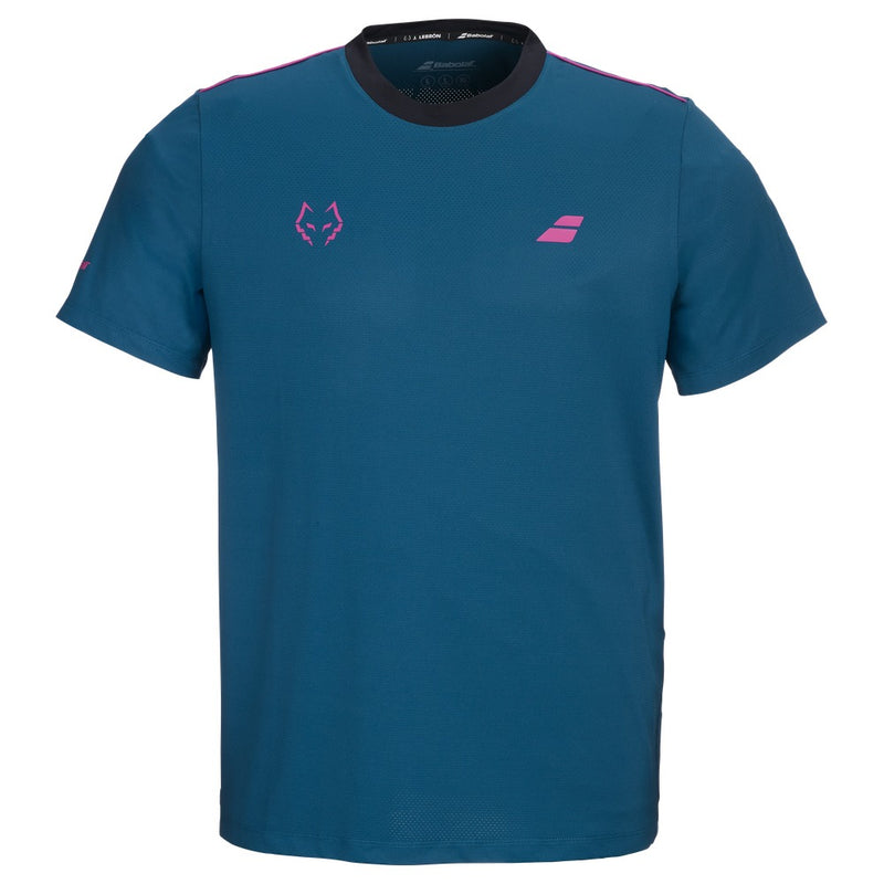 T-shirt Babolat Crew Neck Tee Lebron Azul/Rosa - Esprit Padel Shop