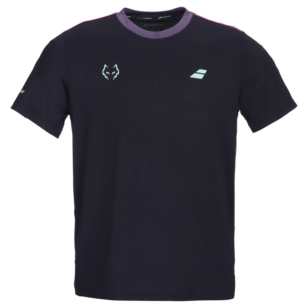 T-shirt Babolat Crew Neck Tee Lebron Noir/Rose - Esprit Padel Shop
