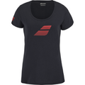 T-Shirt Babolat Exercise Flag Tee Damen Schwarz