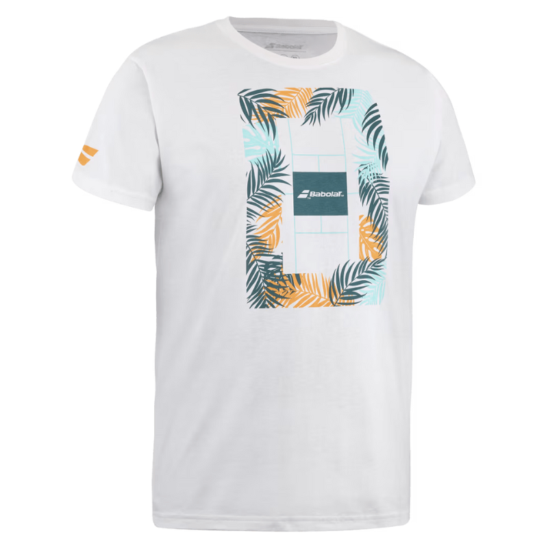 T-shirt Babolat Exercise Message Tee Blanc 3q - Esprit Padel Shop