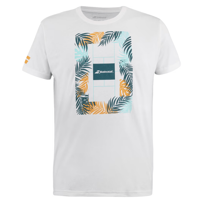 T-shirt Babolat Exercise Message Tee Blanc Face - Esprit Padel Shop