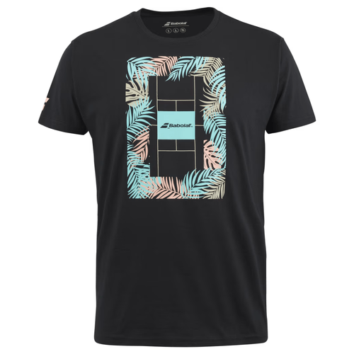 T-shirt Babolat Exercise Message Tee Noir - Esprit Padel Shop