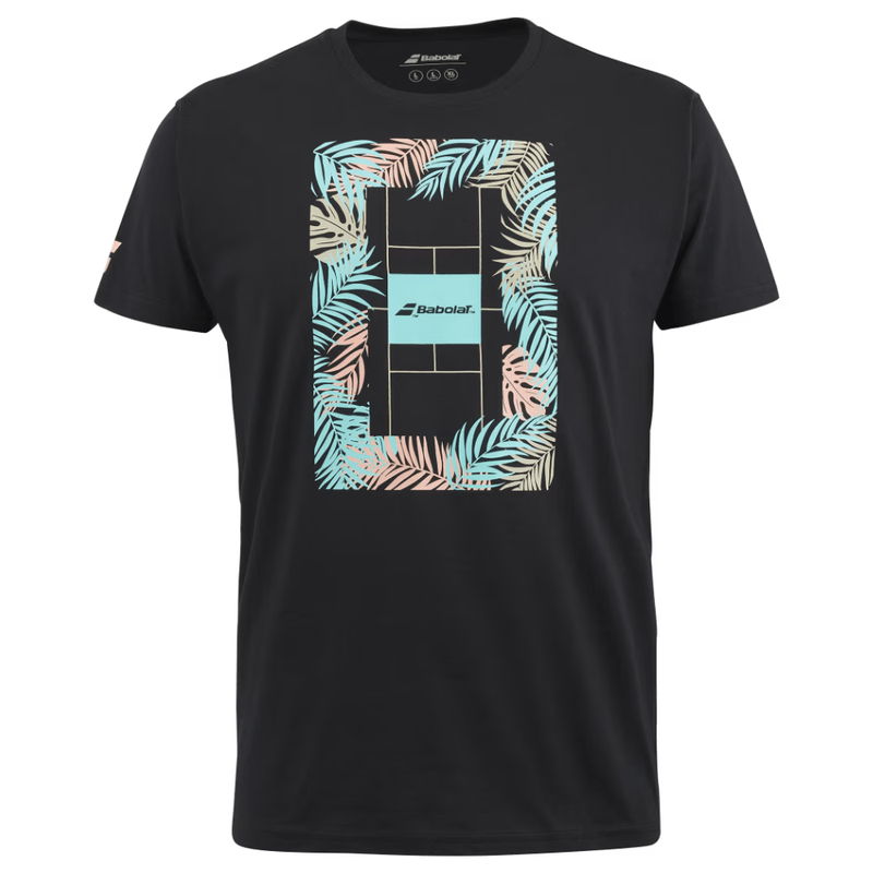 T-shirt Babolat Exercise Message Tee Noir - Esprit Padel Shop