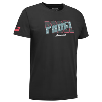 T-shirt Babolat Padel Cotton Tee Noir 2024 - Esprit Padel Shop